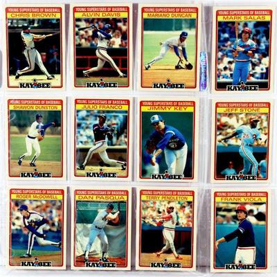1986 Topps KAY BEE Young Superstars Of Baseball 12 Cards Set - HIGH GRADE