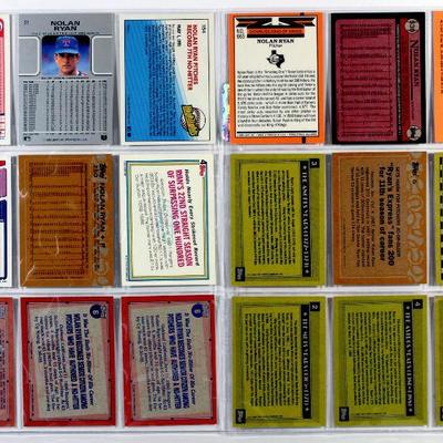 NOLAN RYAN BASEBALL CARDS COLLECTION - ALL HIGH GRADE CARDS - SET OF 18