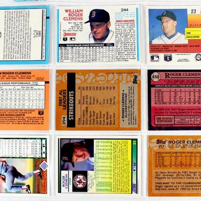 ROGER CLEMENS BASEBALL CARDS COLLECTION - ALL HIGH GRADE CARDS - SET OF 9