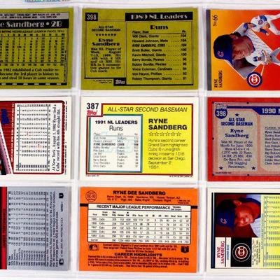 RYNE SANDBERG BASEBALL CARDS COLLECTION - ALL HIGH GRADE CARDS - SET OF 9