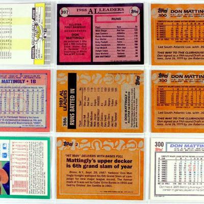 DON MATTINGLY BASEBALL CARDS COLLECTION - ALL HIGH GRADE CARDS - SET OF 9