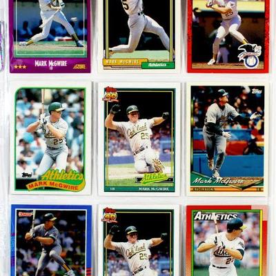 MARK McGWIRE BASEBALL CARDS COLLECTION - ALL HIGH GRADE CARDS - SET OF 9