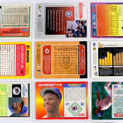 KEN GRIFFEY JR. BASEBALL CARDS COLLECTION - ALL HIGH GRADE CARDS - SET OF 9