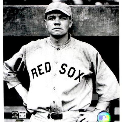 BABE RUTH RED SOX Baseball MLB Hologram OFFICIAL COOPERSTOWN COLLECTION PHOTO 8x10