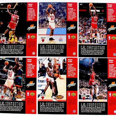 MICHAEL JORDAN 1999 UPPER DECK Gatorade NBA Championships 6 Gold Foil Card Set