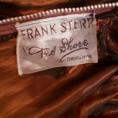Vtg Frank Starr /Ted Shore Bronze Sharkskin w/Chantilly lace details 