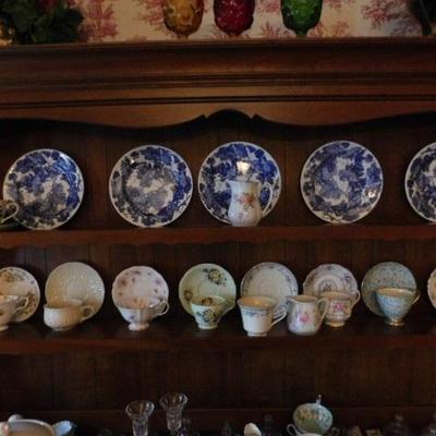 Collection of Plates, Tea Cups, and Saucers