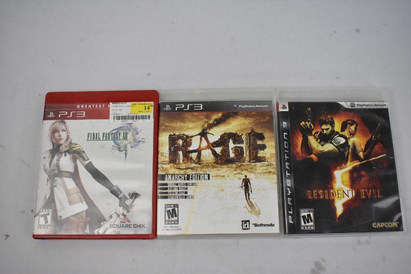 Playstation 3 Games: PS3 Final Fantasy XIII, Rage, and Resident Evil |  EstateSales.org