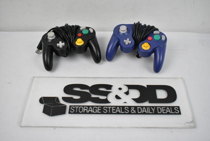 2 Gamecube Controllers 1 Black, 1 Purple Smooth/Clean Buttons, NOT