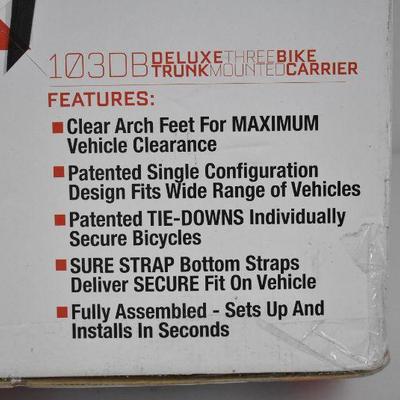 Allen Sports Deluxe 3-Bicycle Hitch Mounted Bike Rack Carrier, 532RR - New
