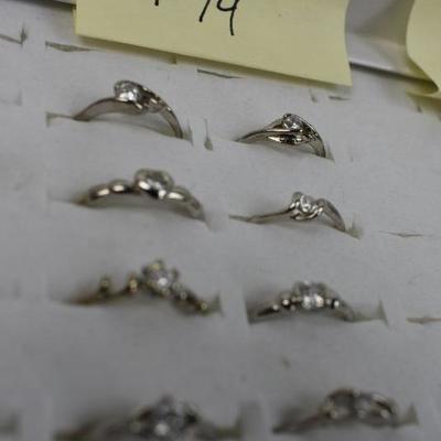 Qty 8 Costume Jewelry Rings Size 4.75 - New