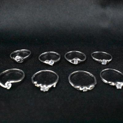 Qty 8 Costume Jewelry Rings Size 4.75 - New