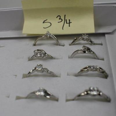 Qty 8 Costume Jewelry Rings Size 5.75 - New