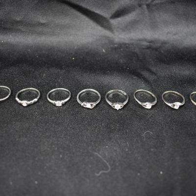 Qty 8 Costume Jewelry Rings Size 5.75 - New