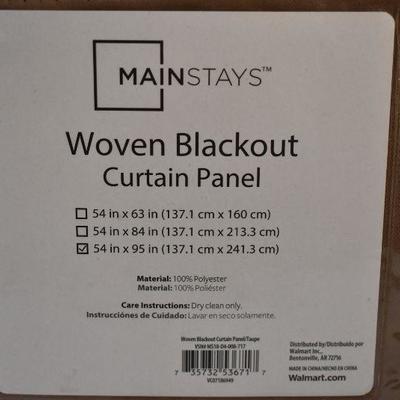 2 Woven Blackout Curtain Panels by Mainstays. Tan/Light Brown 54