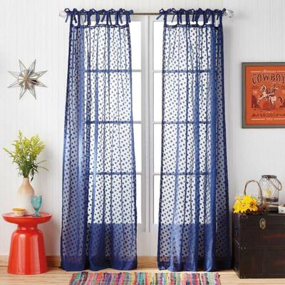 2 Curtain Panels, Dark Blue, by The Pioneer Woman Darling Dot 50