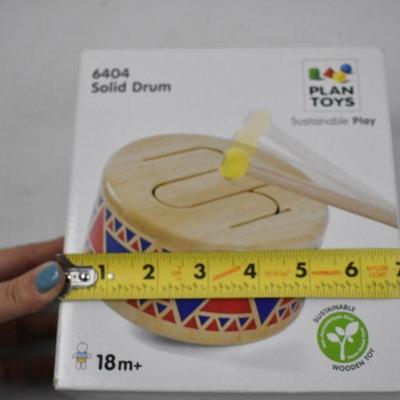 Solid Drum Toy, Wooden - New