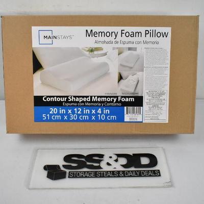 Mainstays Memory Foam Standard Contour Pillow - New