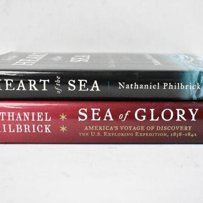 2 Hardcover Books by Nathaniel Philbrick: In the Heart of the Sea & Sea of Glory