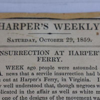 1859 Newspaper Clippings (Pre Civil War) - Antique
