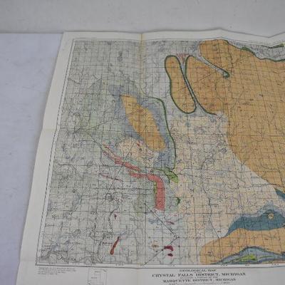 8 Antique Surveys/Maps: Iowa 1849, Wisconsin 1855, Utah 1897, Michigan 1896,