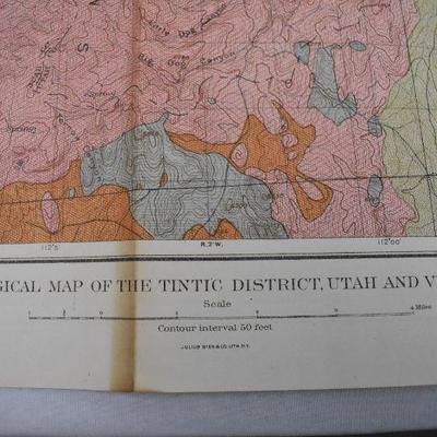 8 Antique Surveys/Maps: Iowa 1849, Wisconsin 1855, Utah 1897, Michigan 1896,