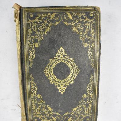 Antique 1860 Hardcover Book: Moses/Prophets, Christ/Apostles. Damaged & Fragile
