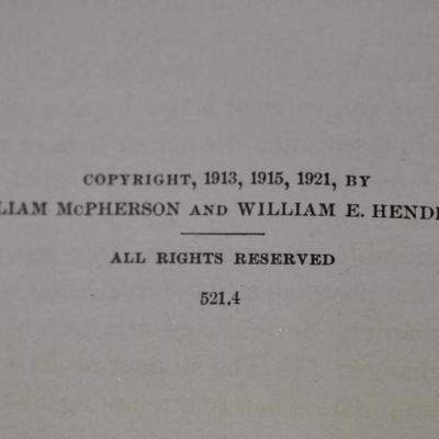 A Course in General Chemistry. Hardcover Book by McPherson. Vintage 1921