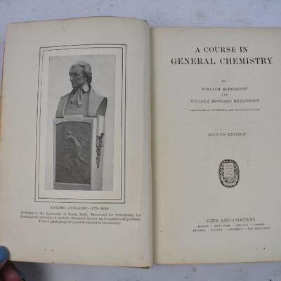 A Course in General Chemistry. Hardcover Book by McPherson. Vintage 1921