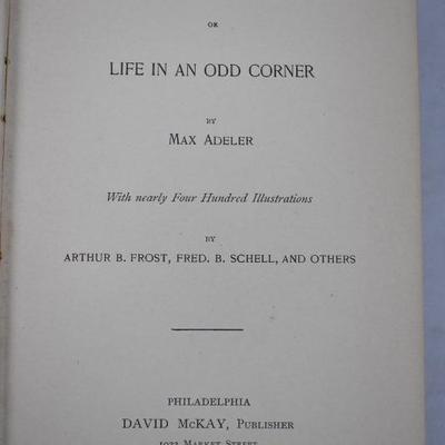 Out of the Hurly Burly. Hardcover Book by Max Adeler. Antique 1874