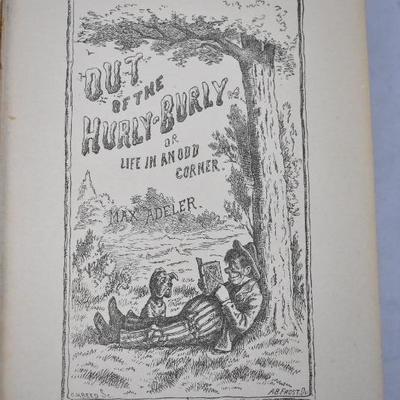 Out of the Hurly Burly. Hardcover Book by Max Adeler. Antique 1874