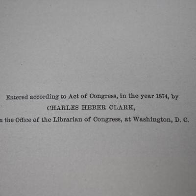 Out of the Hurly Burly. Hardcover Book by Max Adeler. Antique 1874