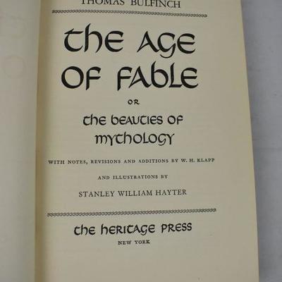 The Age of Fable, Hardcover Book by Bulfinch. Vintage 1942
