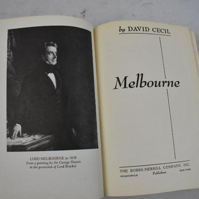 Melbourne, Hardcover Book by Lord David Cecil. With Dust Cover. Vintage 1954