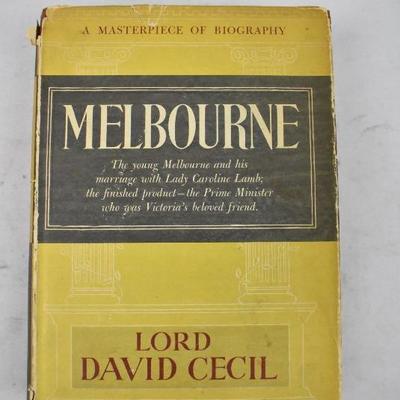 Melbourne, Hardcover Book by Lord David Cecil. With Dust Cover. Vintage 1954