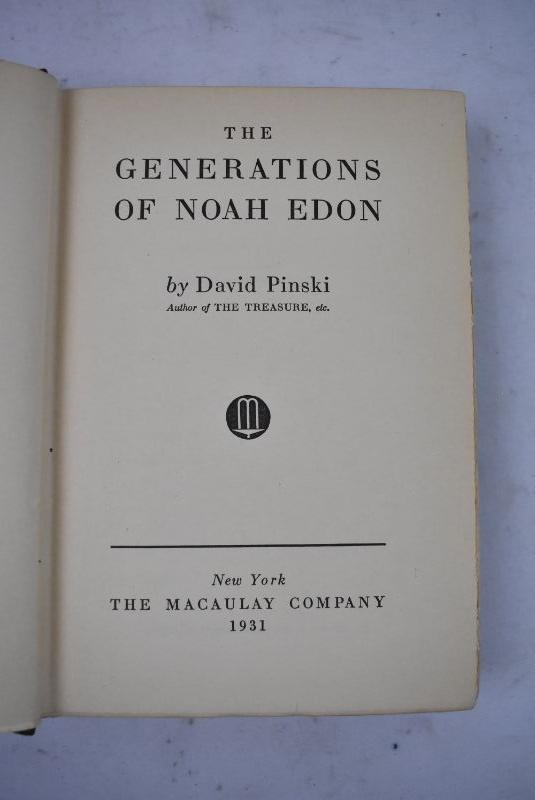 The generations of noah edon hardcover book by pinski vintage 1931