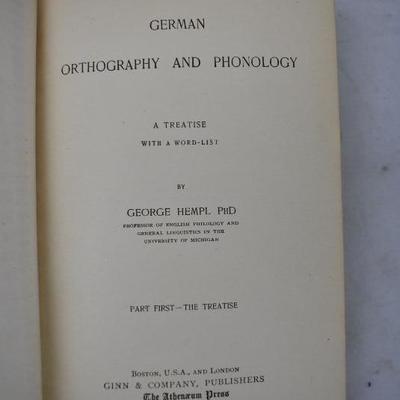 German Orthography & Phonology. Hardcover Book by Hempl. Antique 1897