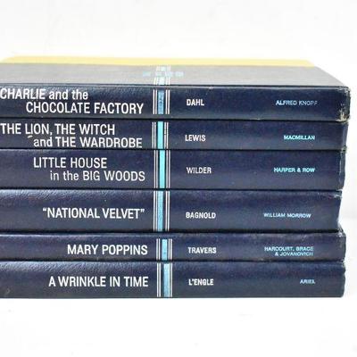 6 Hardcover Children's Classics: Chocolate Factory-Wrinkle in Time. Vintage 1973