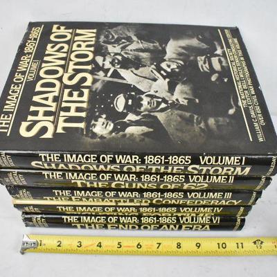 5 Hardcover Books: The Image of War 1861-1865, Volumes 1,2,3,4,6. Vintage 1981