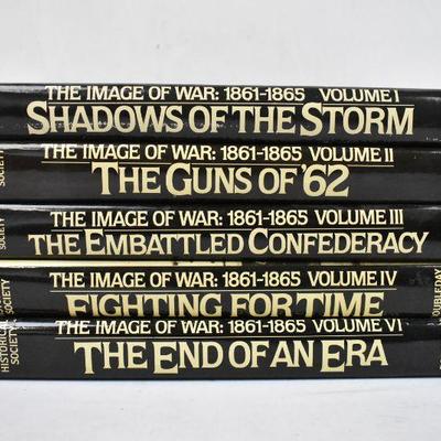 5 Hardcover Books: The Image of War 1861-1865, Volumes 1,2,3,4,6. Vintage 1981
