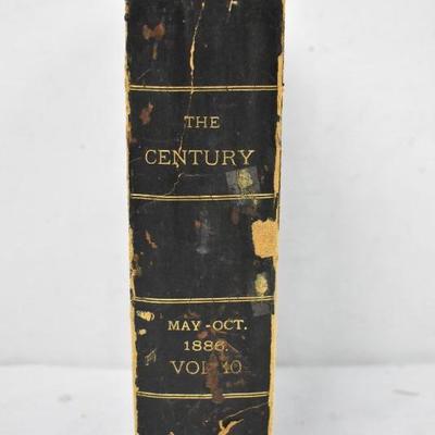 Antique 1886 The Century Magazine Hardcover Book