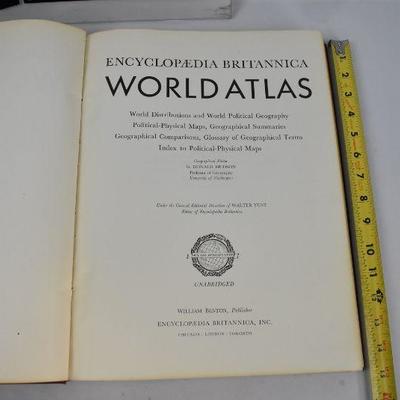Large Vintage Hardcover Encyclopaedia Britannica World Atlas From 1956
