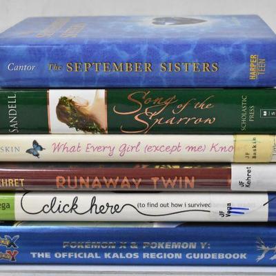 6 Hardcover Fiction Books: The September Sisters -to- Pokemon X&Y