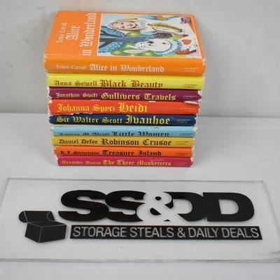 9 Hardcover Kids Books: Alice in Wonderland to The Three Musketeers Vintage 1982