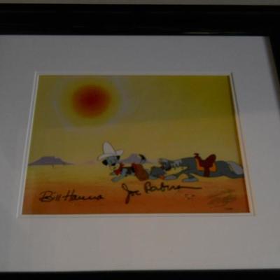 * Original, signed animation art & cels with authentication and seals:
o	"Huckleberry Hound" Original Animation Cel Signed...