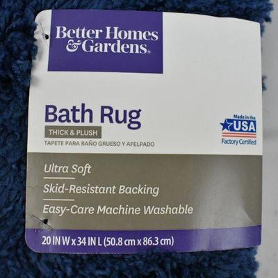 Blue Bath Rug, Thick & Plush, Better Homes & Gardens - New