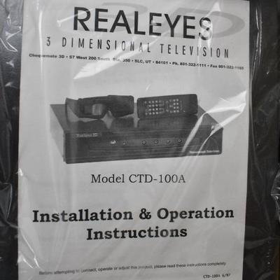 Real Eyes 3D Television Set, Includes Receiver & Glasses - New