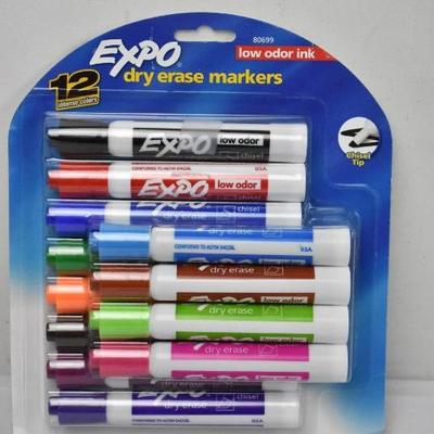 5 Piece Office Lot: Dry Erase Markers, Binder Clips, & Security Envelopes - New