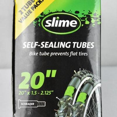 Slime Self-Sealing Smart Replacement Bike Inner Tube, 2 Pack, Schrader 20