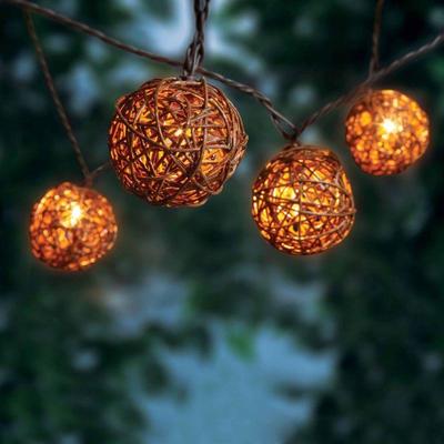 Wicker Ball String Lights by BH&G 20 Count (2x10) - New